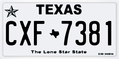 TX license plate CXF7381