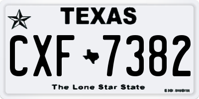 TX license plate CXF7382