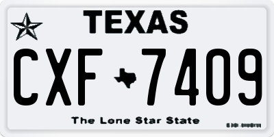 TX license plate CXF7409