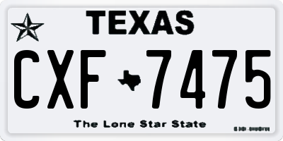 TX license plate CXF7475