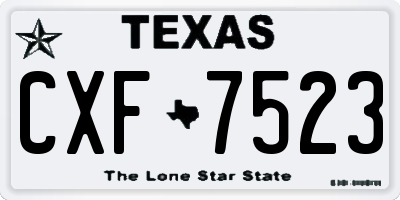 TX license plate CXF7523