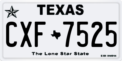 TX license plate CXF7525
