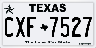 TX license plate CXF7527