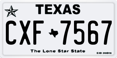 TX license plate CXF7567