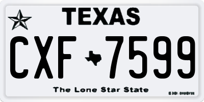 TX license plate CXF7599