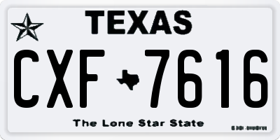 TX license plate CXF7616