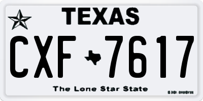 TX license plate CXF7617