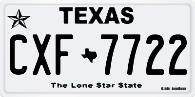 TX license plate CXF7722