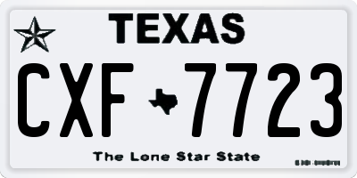 TX license plate CXF7723
