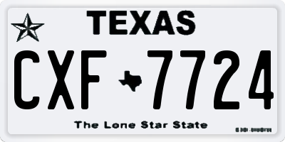 TX license plate CXF7724