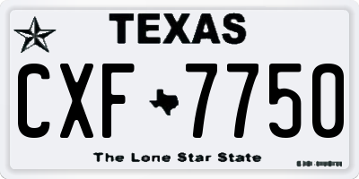 TX license plate CXF7750