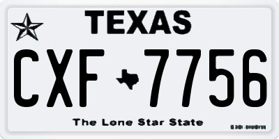 TX license plate CXF7756