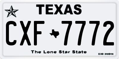 TX license plate CXF7772