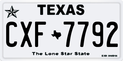 TX license plate CXF7792