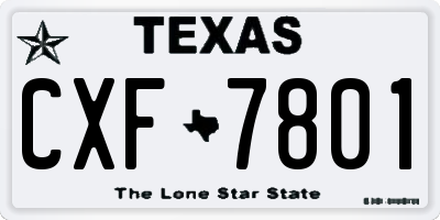 TX license plate CXF7801