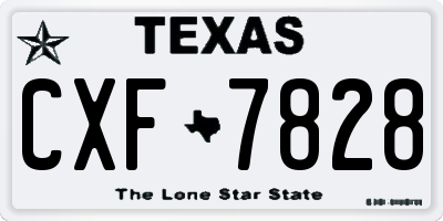 TX license plate CXF7828