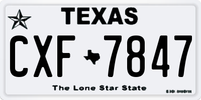 TX license plate CXF7847