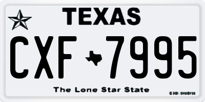 TX license plate CXF7995