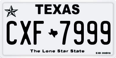 TX license plate CXF7999