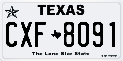TX license plate CXF8091