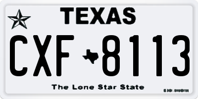 TX license plate CXF8113