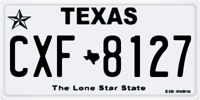 TX license plate CXF8127