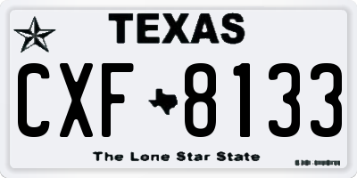 TX license plate CXF8133