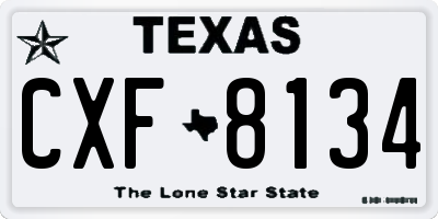 TX license plate CXF8134