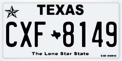 TX license plate CXF8149