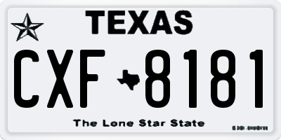TX license plate CXF8181