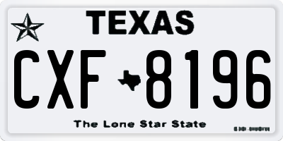 TX license plate CXF8196