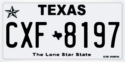 TX license plate CXF8197