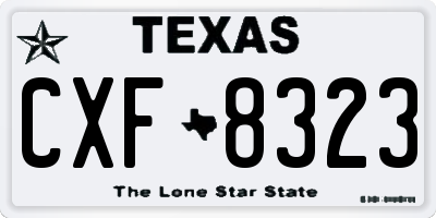 TX license plate CXF8323