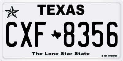 TX license plate CXF8356