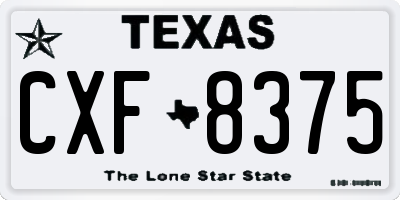 TX license plate CXF8375