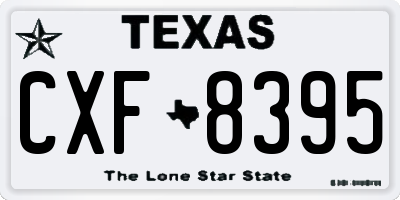 TX license plate CXF8395