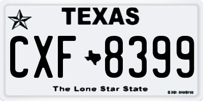 TX license plate CXF8399