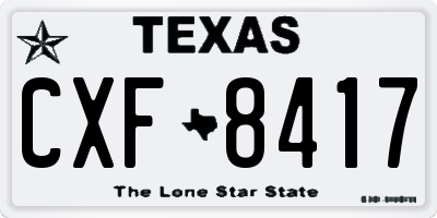 TX license plate CXF8417