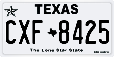 TX license plate CXF8425