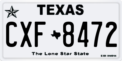 TX license plate CXF8472