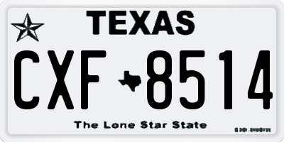 TX license plate CXF8514