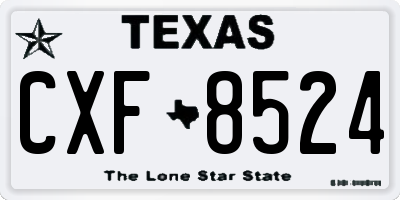 TX license plate CXF8524