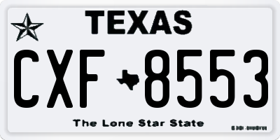 TX license plate CXF8553
