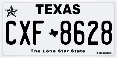 TX license plate CXF8628