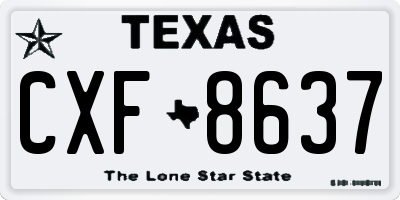 TX license plate CXF8637