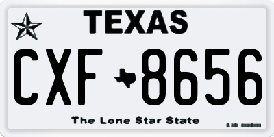 TX license plate CXF8656