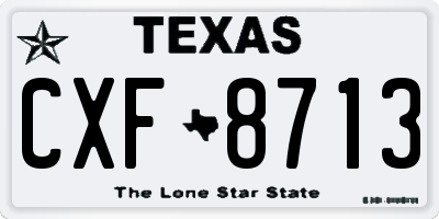 TX license plate CXF8713