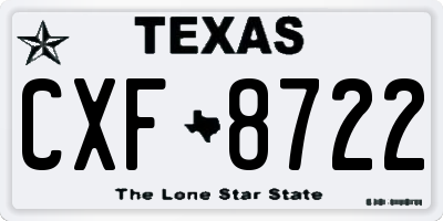 TX license plate CXF8722