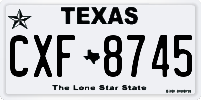 TX license plate CXF8745