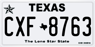 TX license plate CXF8763